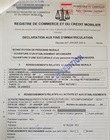 Extrait d'immatriculation RCCM